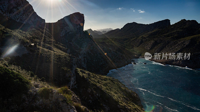 Cala Figuera和位于巴利阿里岛马略卡岛的富马特山